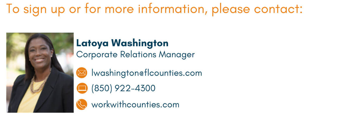 To sign up for more information, please contact Latoya Washington at 850-922-4300