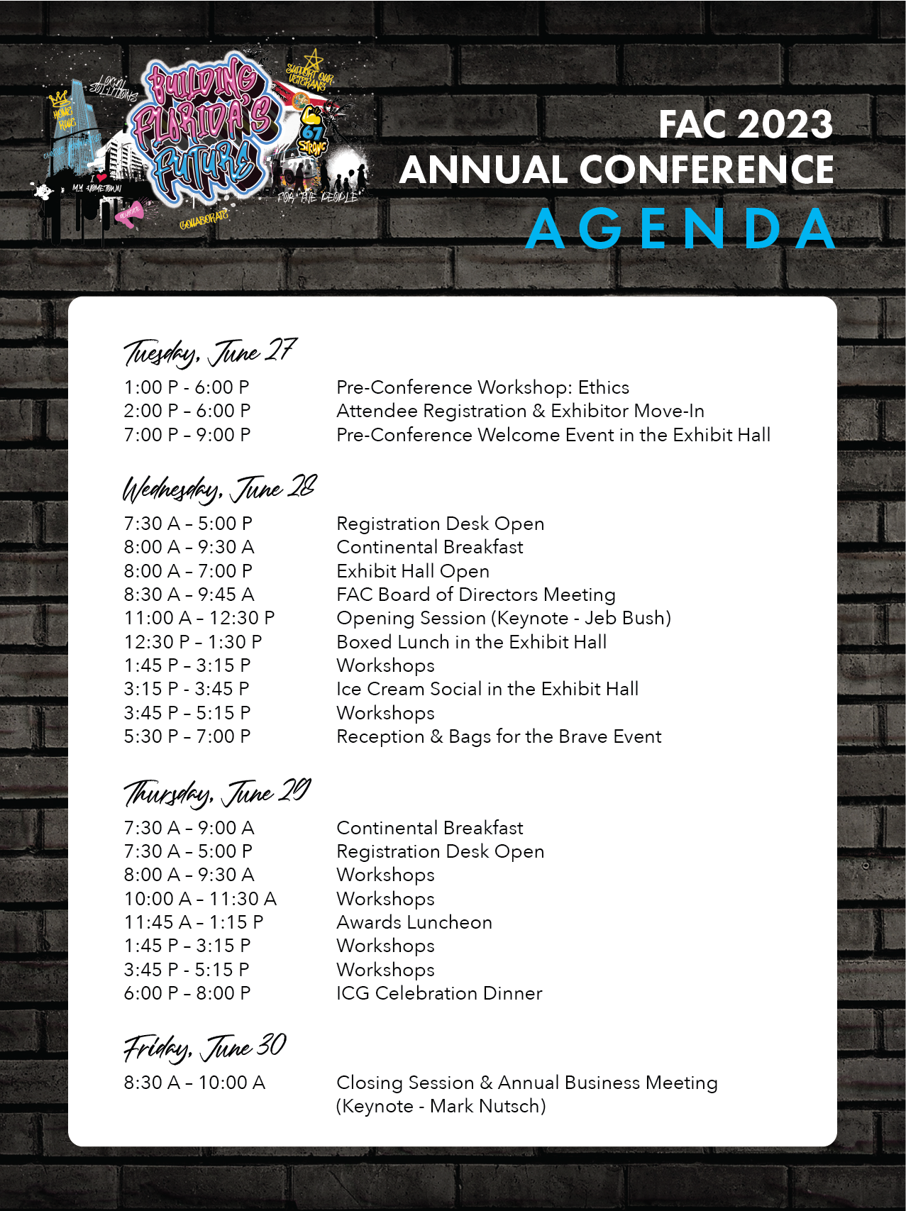 2023 Annual Conference – Agenda – Florida Association of Counties